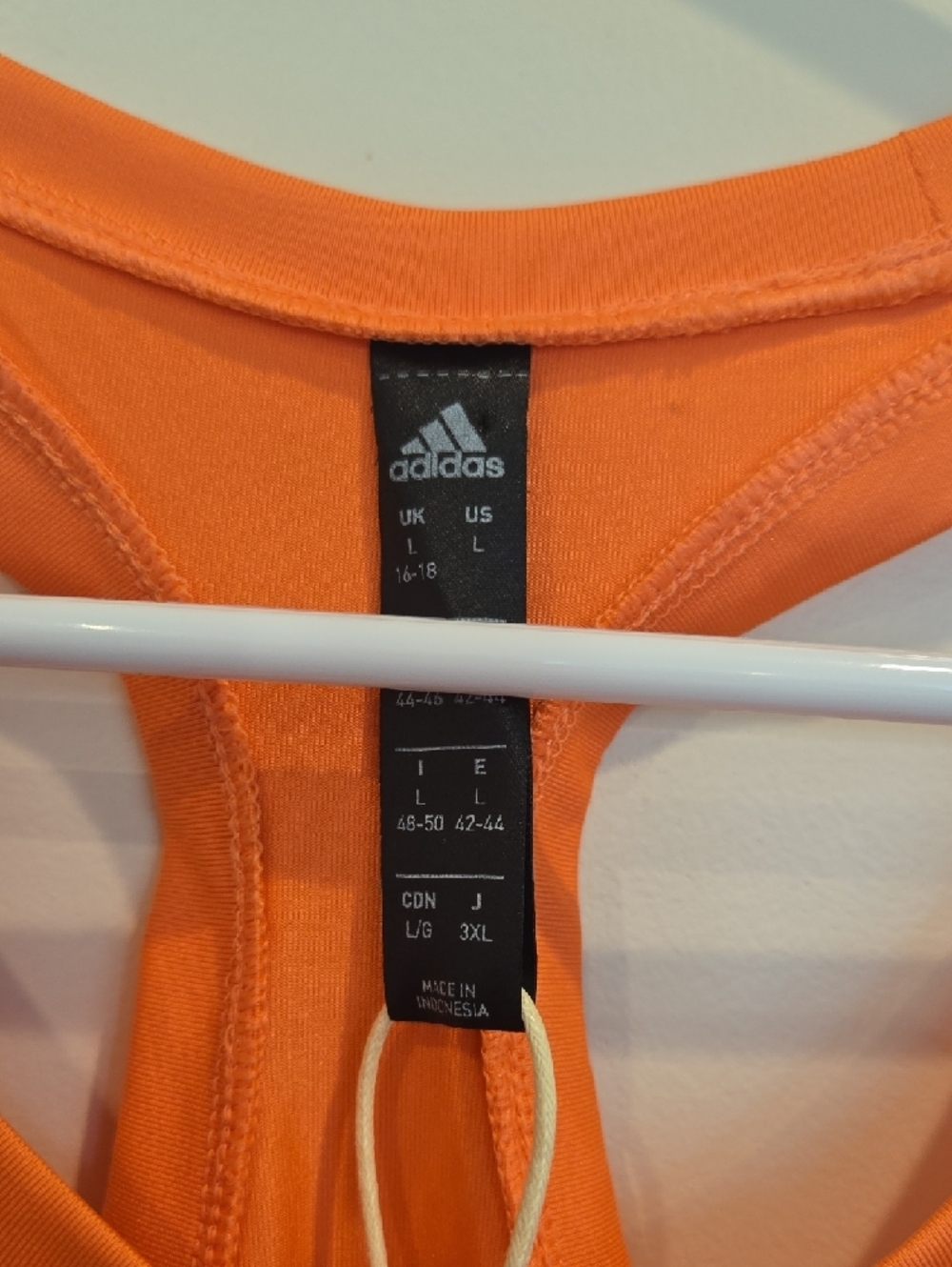 adidas Women’s Neon Orange Racerback Tank - Picture 2 of 5